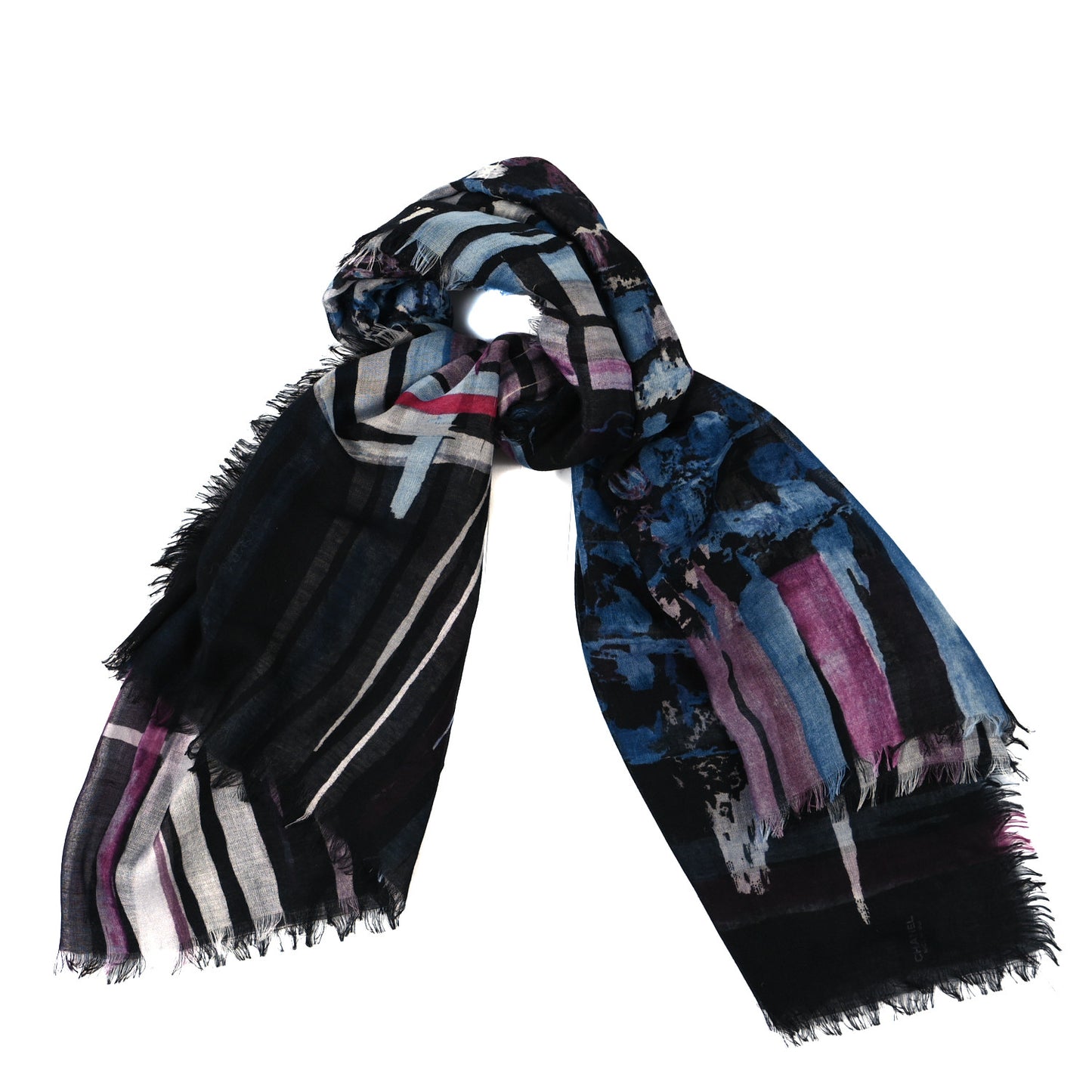 Cashmere Silk Stole Multicolor Black
