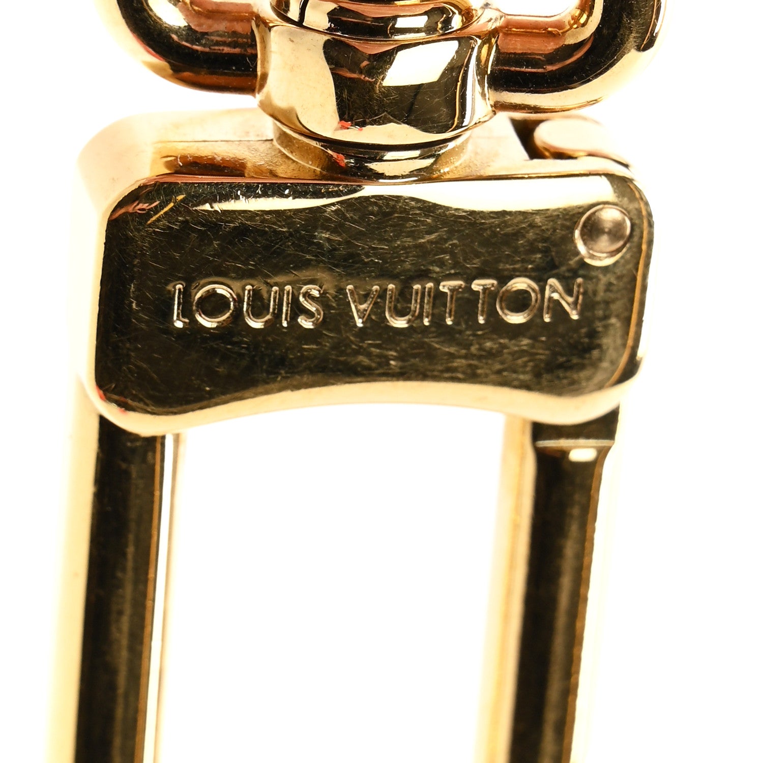 Louis Vuitton Brass Enamel Fleur De Monogram Bag Charm Chain Gold 3 of 4