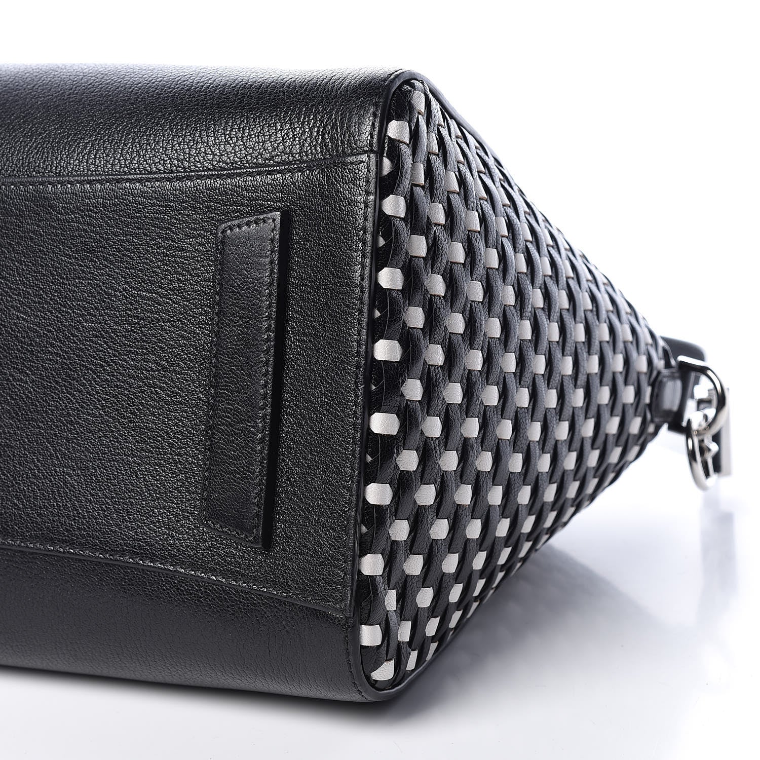 Givenchy Sugar Goatskin Woven Medium Antigona Black White 9 of 10