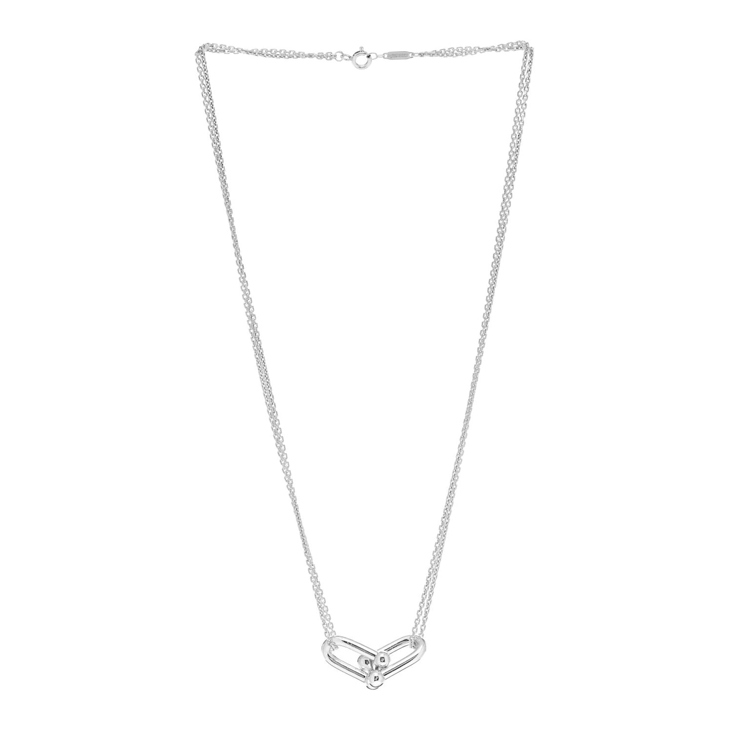 Sterling Silver Double HardWear Link Pendant Necklace