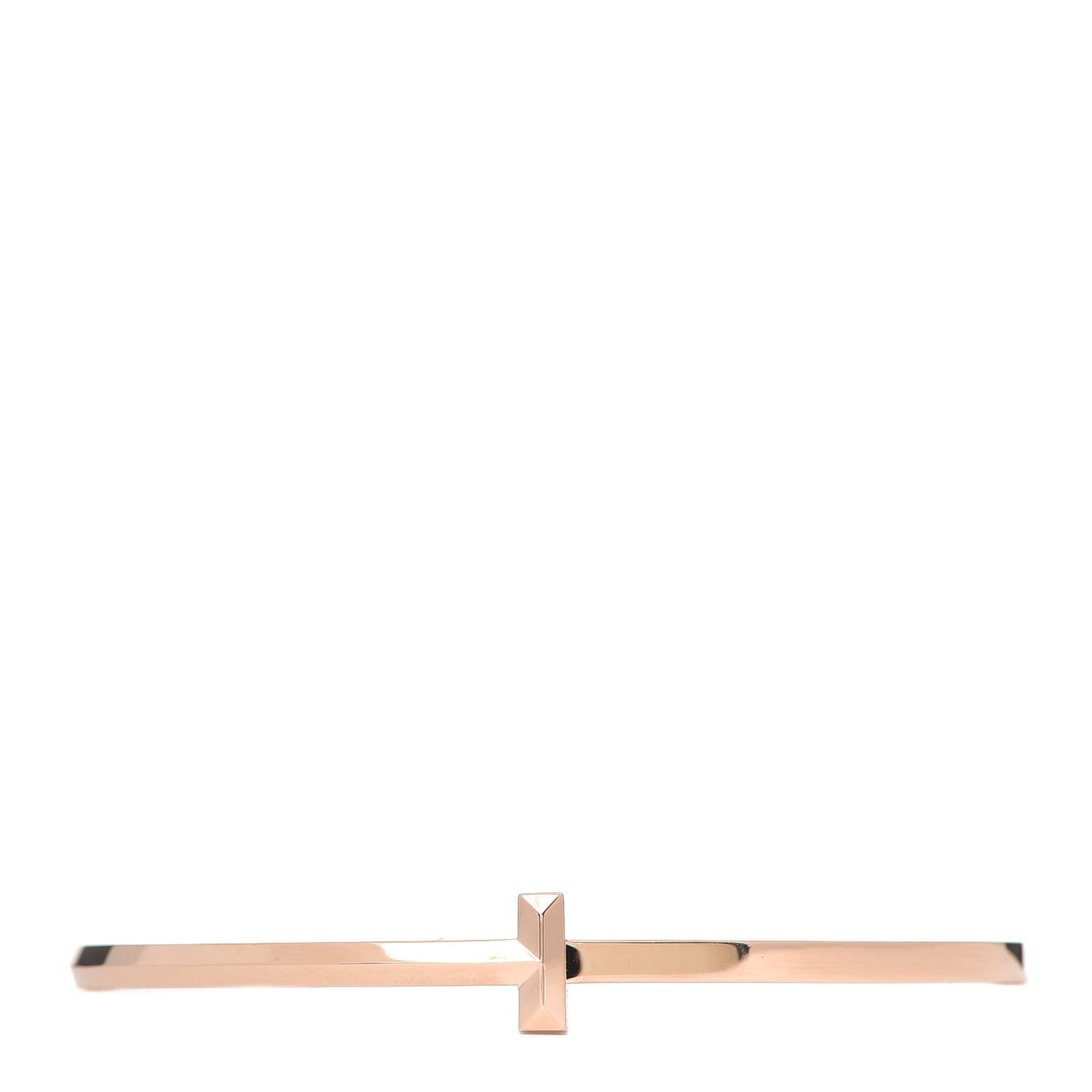 18K Rose Gold Narrow T T1 Hinged Bangle Bracelet