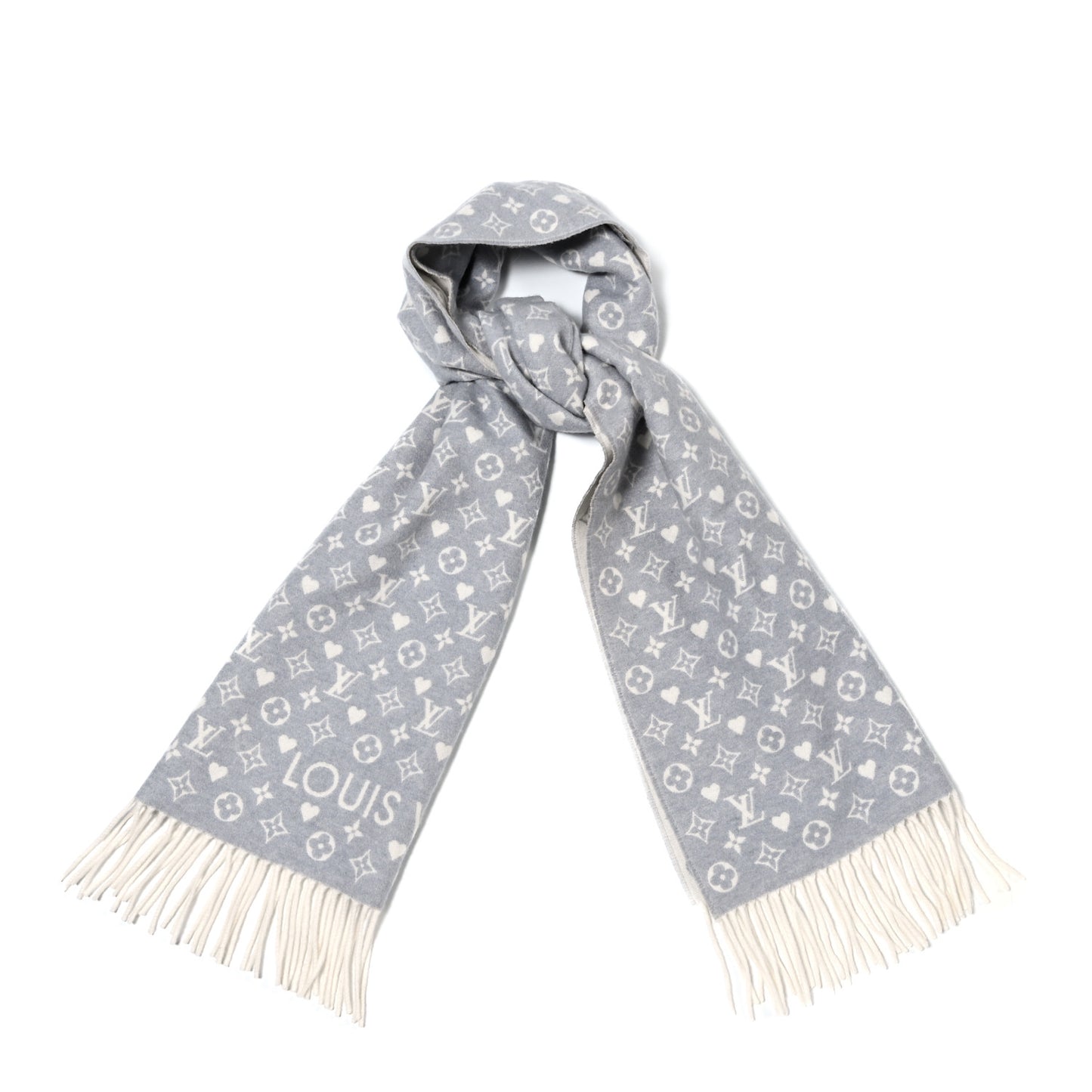 Cashmere Monogram Game On Scarf Gris