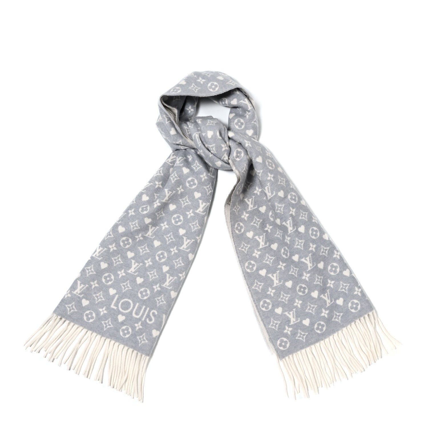 Louis Vuitton Cashmere Monogram Game On Scarf Gris 1 of 6