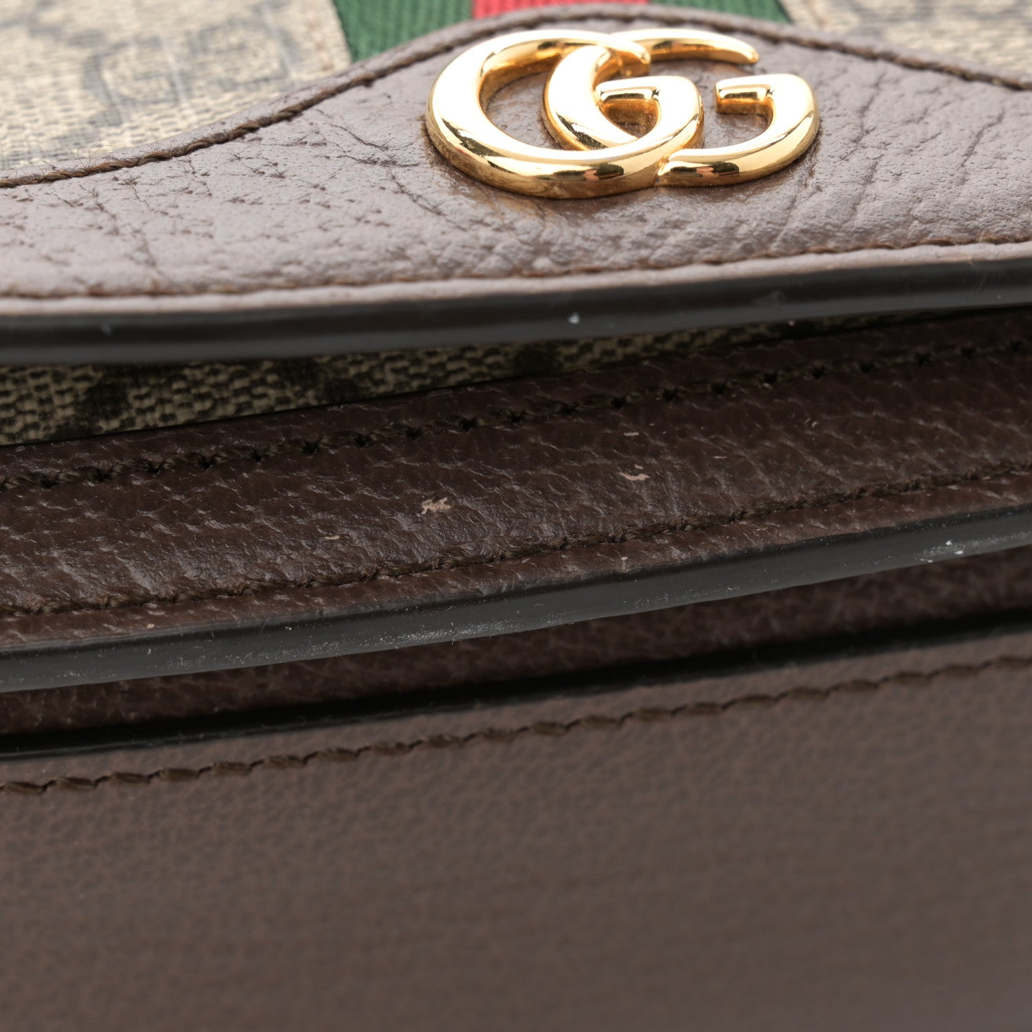Gucci GG Supreme Monogram Web Small Ophidia Flap Messenger Bag Brown 11 of 13