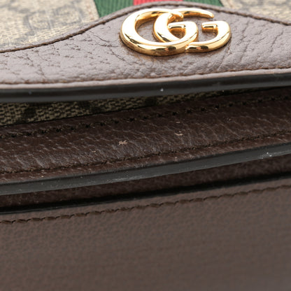 Gucci GG Supreme Monogram Web Small Ophidia Flap Messenger Bag Brown 11 of 13