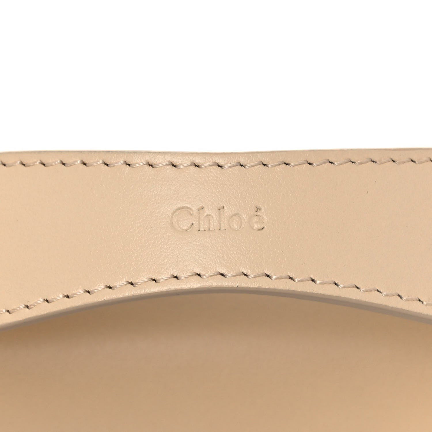 Chloe Shiny Calfskin Suede Mini C Double Carry Blondie Beige 9 of 14