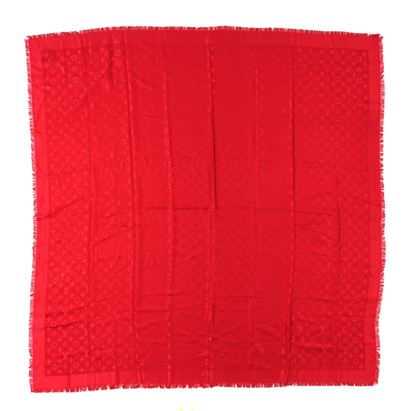 Silk Wool Monogram Shawl Pomme D'Amour