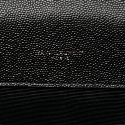 Saint Laurent Grain De Poudre Textured Mixed Matelasse Triquilt Small Monogram Satchel Black 6 of 12