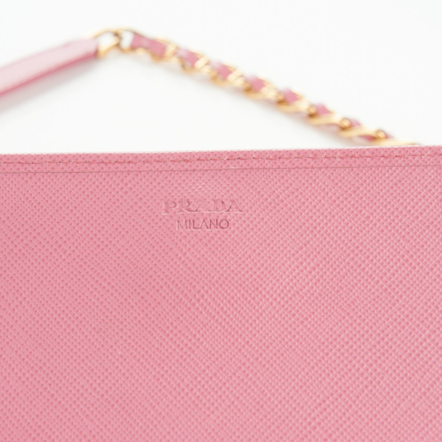 Saffiano Metal Oro Chain Wallet Begonia