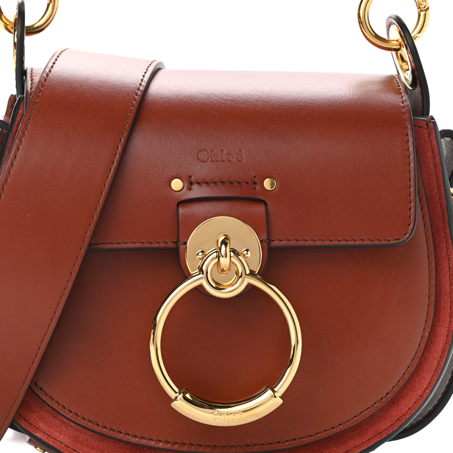Calfskin Small Tess Bag Sepia Brown
