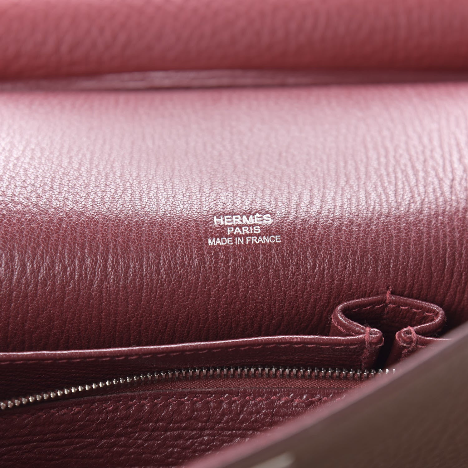 Hermes Taurillon Clemence Jypsiere 28 Marron D'Inde Rouge H 8 of 9