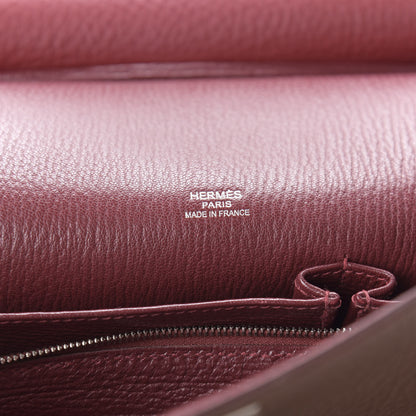 Hermes Taurillon Clemence Jypsiere 28 Marron D'Inde Rouge H 8 of 9