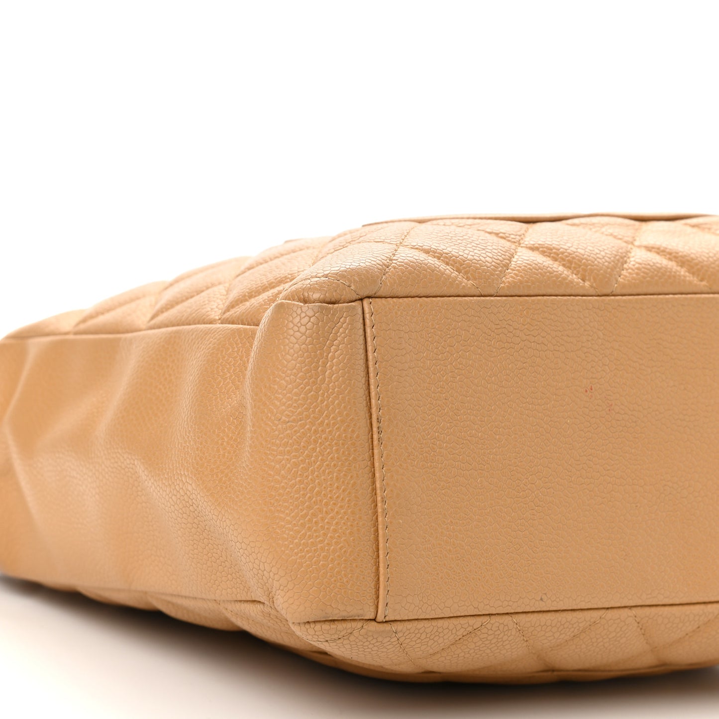 Caviar Quilted Petit Shopping Tote PST Dark Beige