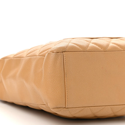Chanel Caviar Quilted Petit Shopping Tote PST Dark Beige 9 of 13