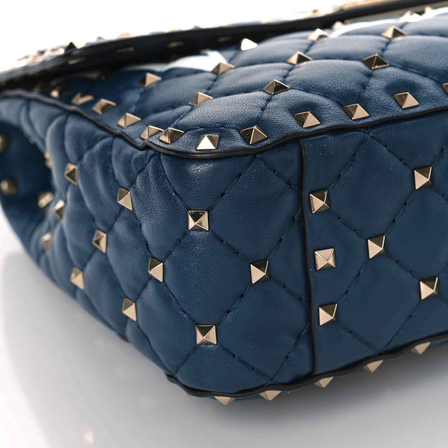 Nappa VLTN Print Medium Rockstud Spike Shoulder Bag Pure Blue White