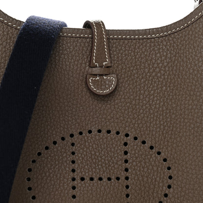 Hermes Taurillon Clemence Amazone Evelyne TPM Etoupe Bleu Indigo 8 of 11