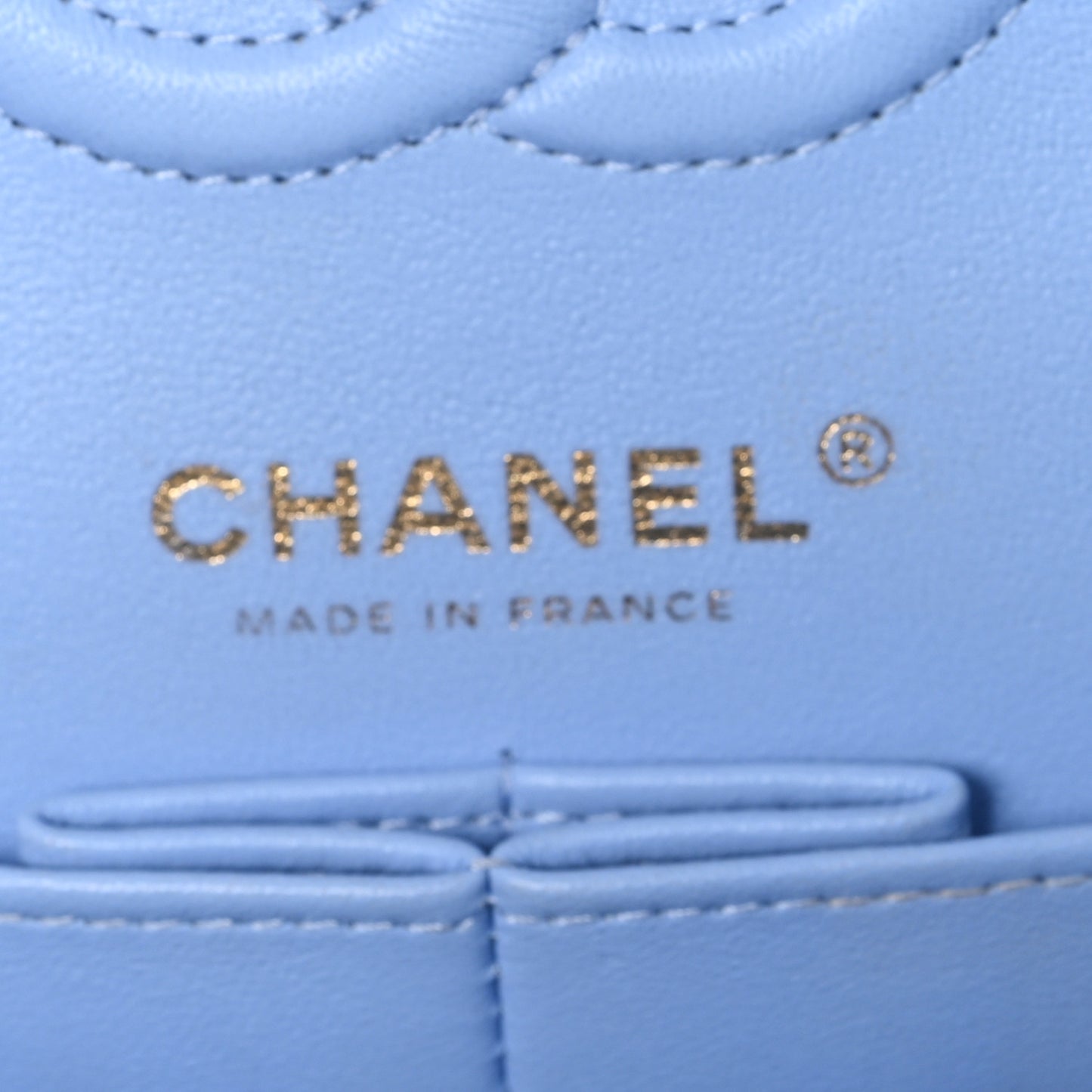 Caviar Quilted Small Double Flap Light Blue