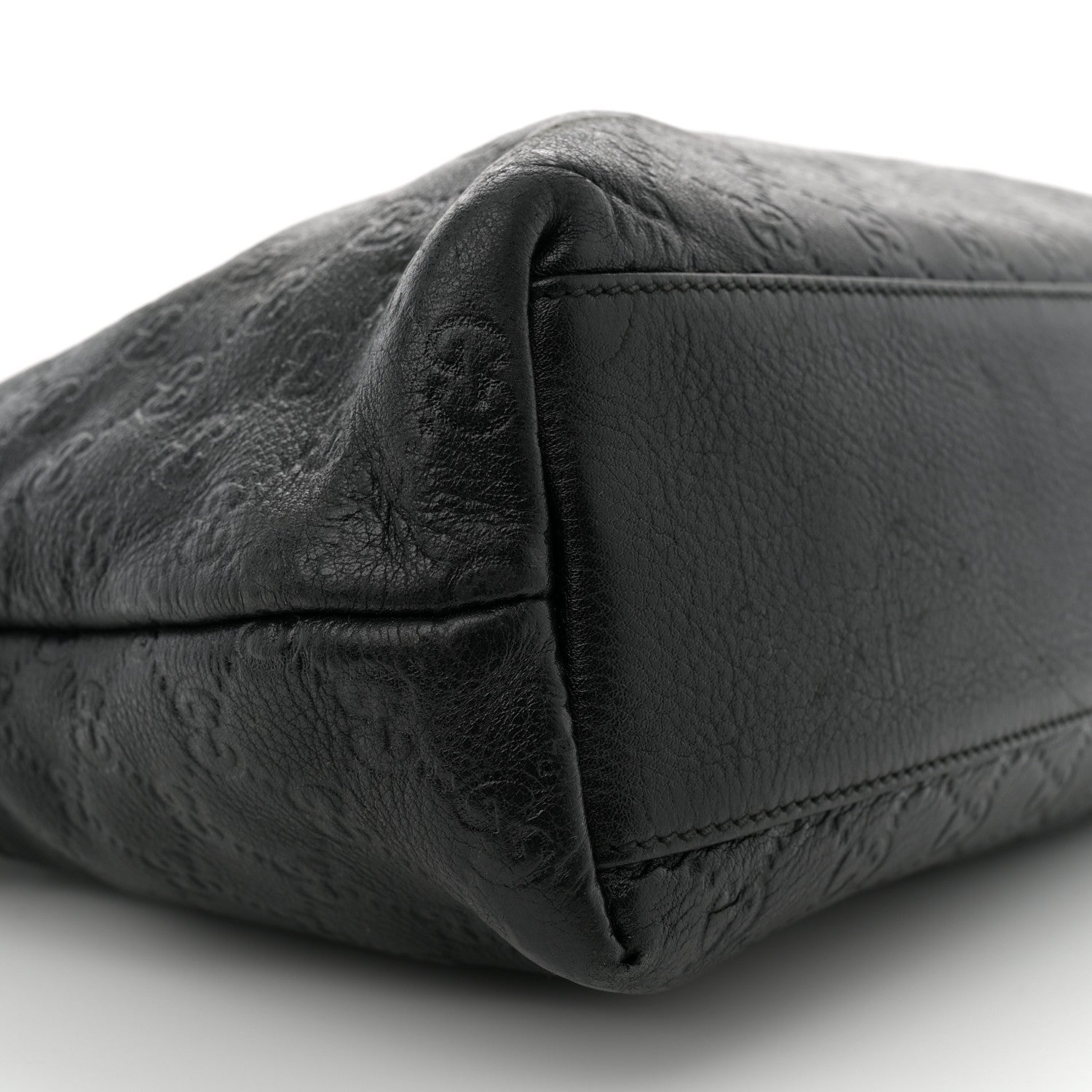 Gucci Guccissima Medium Zippered Shopping Tote Black 9 of 12