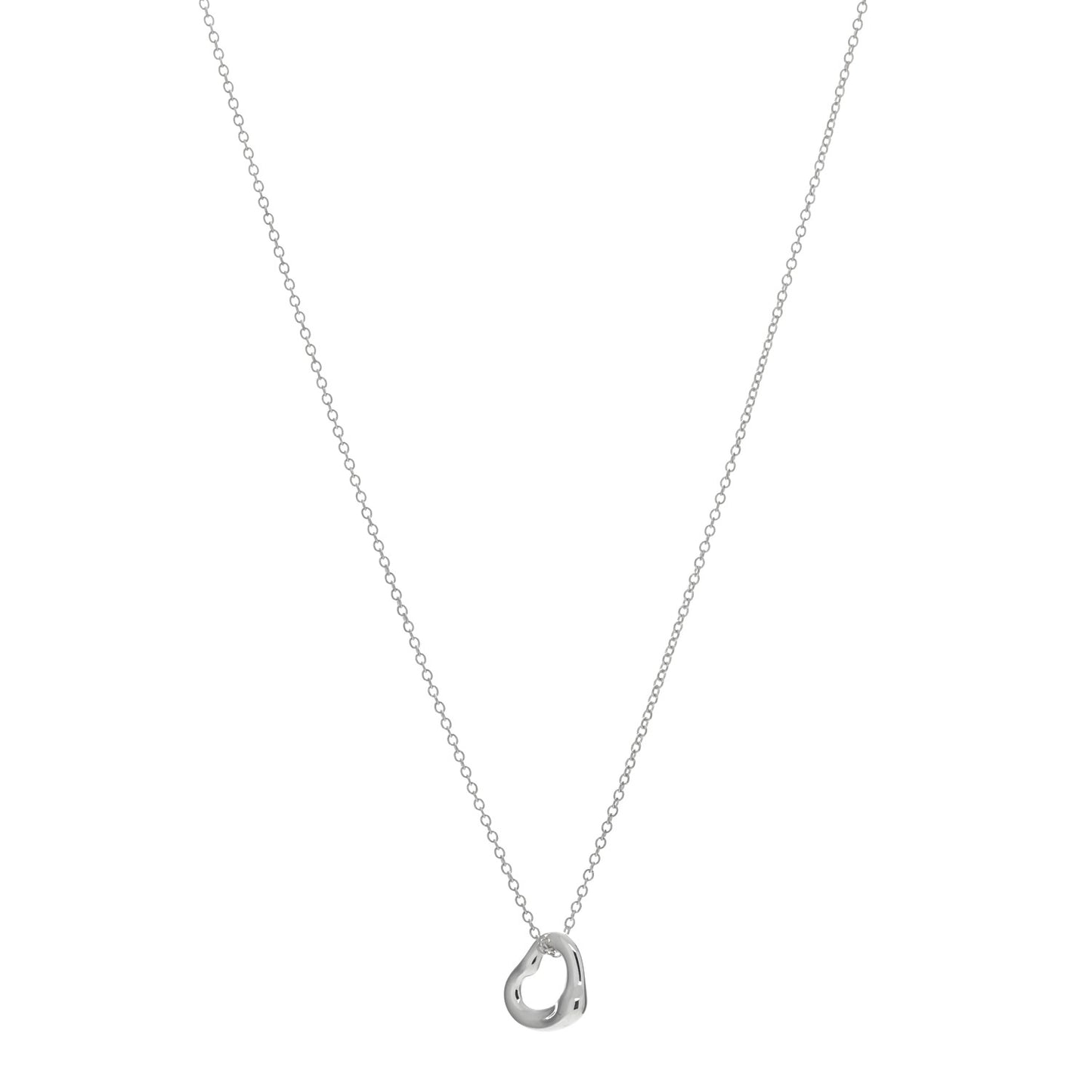 Sterling Silver 11mm Elsa Peretti Open Heart Pendant Necklace