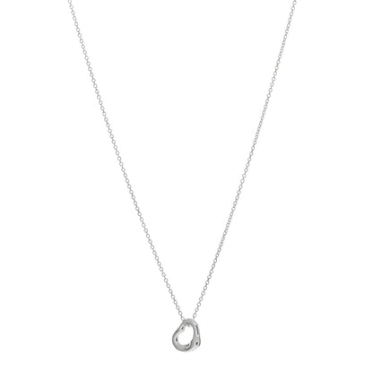 Tiffany Sterling Silver 11mm Elsa Peretti Open Heart Pendant Necklace 1 of 4