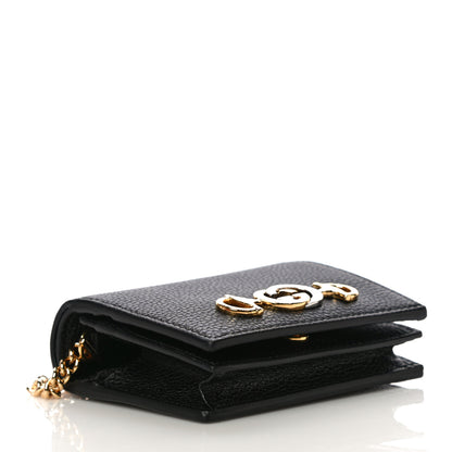 Gucci Grainy Calfskin Zumi Chain Card Case Wallet Black 4 of 10