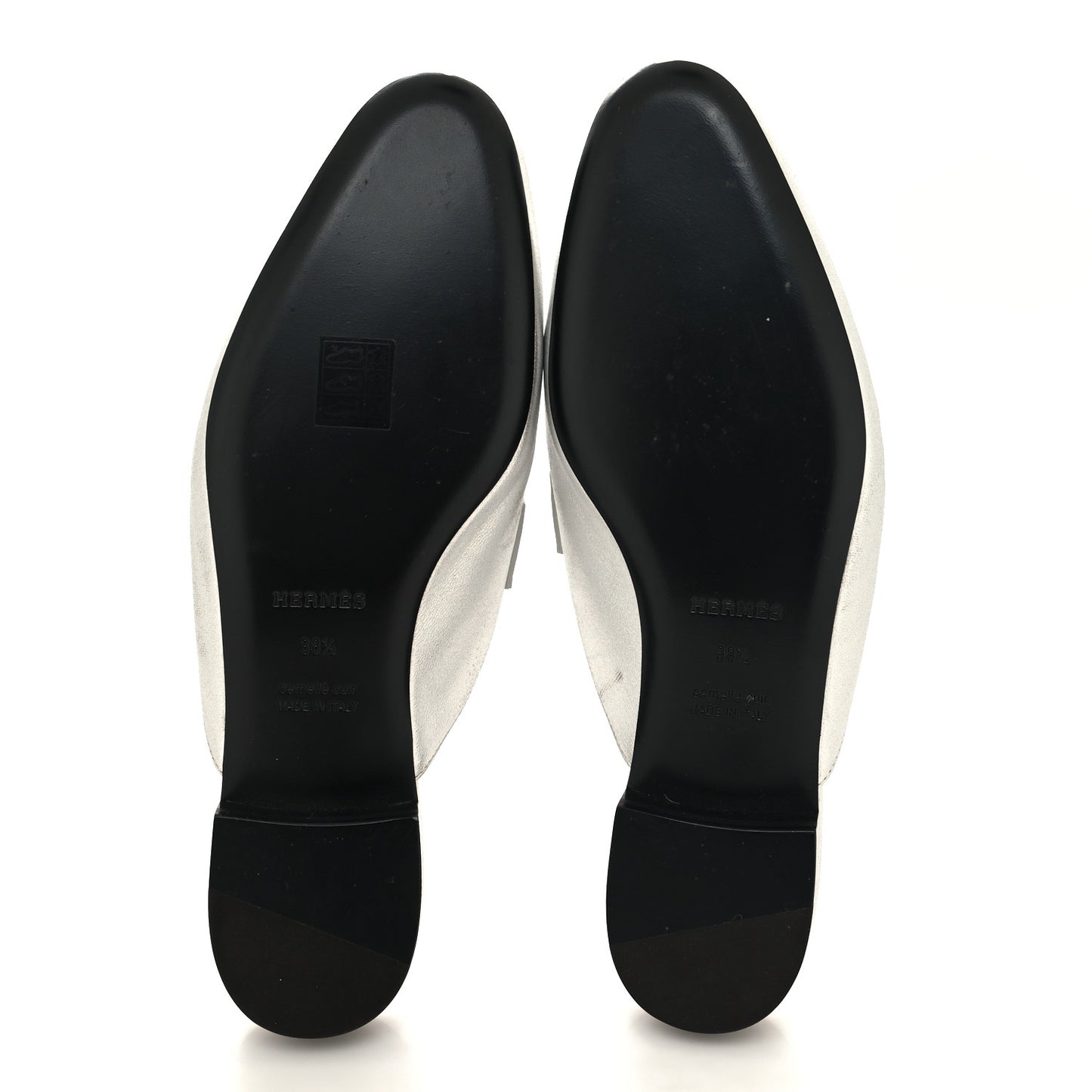 Metallic Nappa Trocadero Mule 38.5 Gris Argente