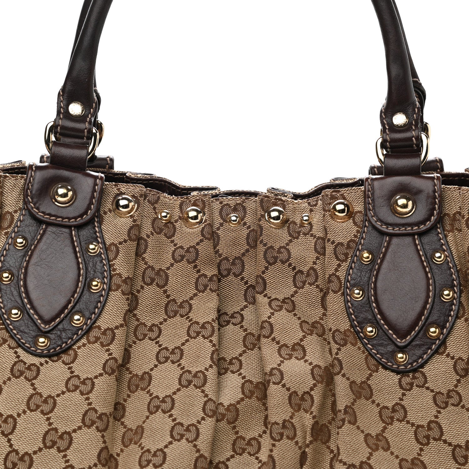 Gucci Monogram Studded Pelham Tote Dark Brown 8 of 10
