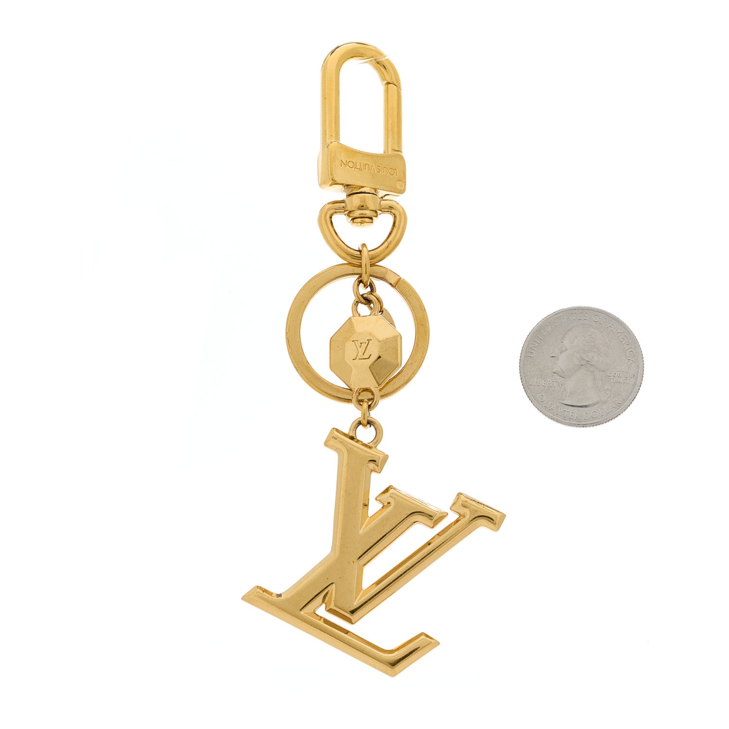 Louis Vuitton LV Facettes Bag Charm Key Holder Gold 2 of 4