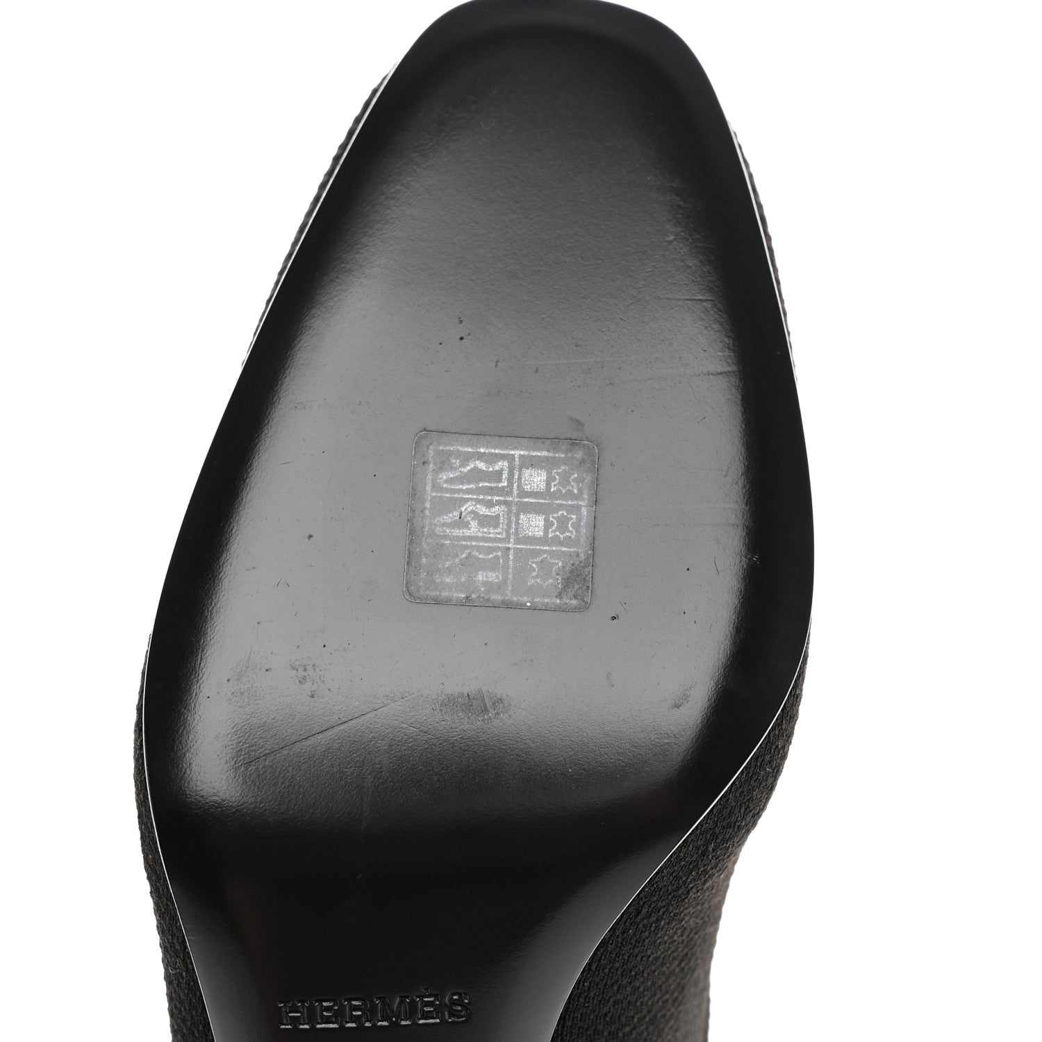 Hermes Knit Calfskin Fontaine 60 Boots 40 Black 8 of 9