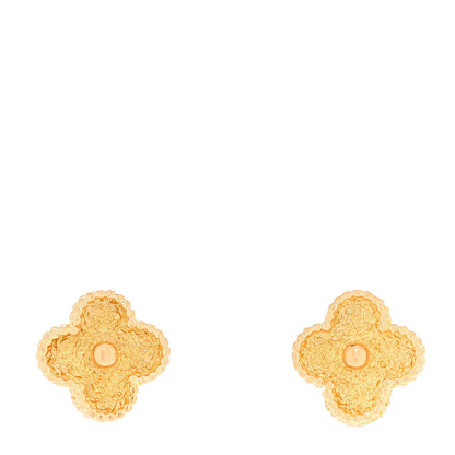 Van Cleef & Arpels 18K Yellow Gold Vintage Alhambra Clip On Earrings 1 of 4