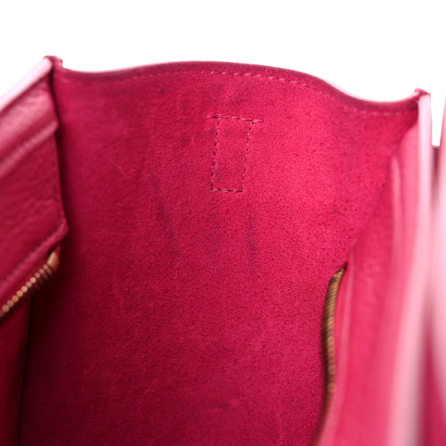 Drummed Calfskin Nano Luggage Fuchsia
