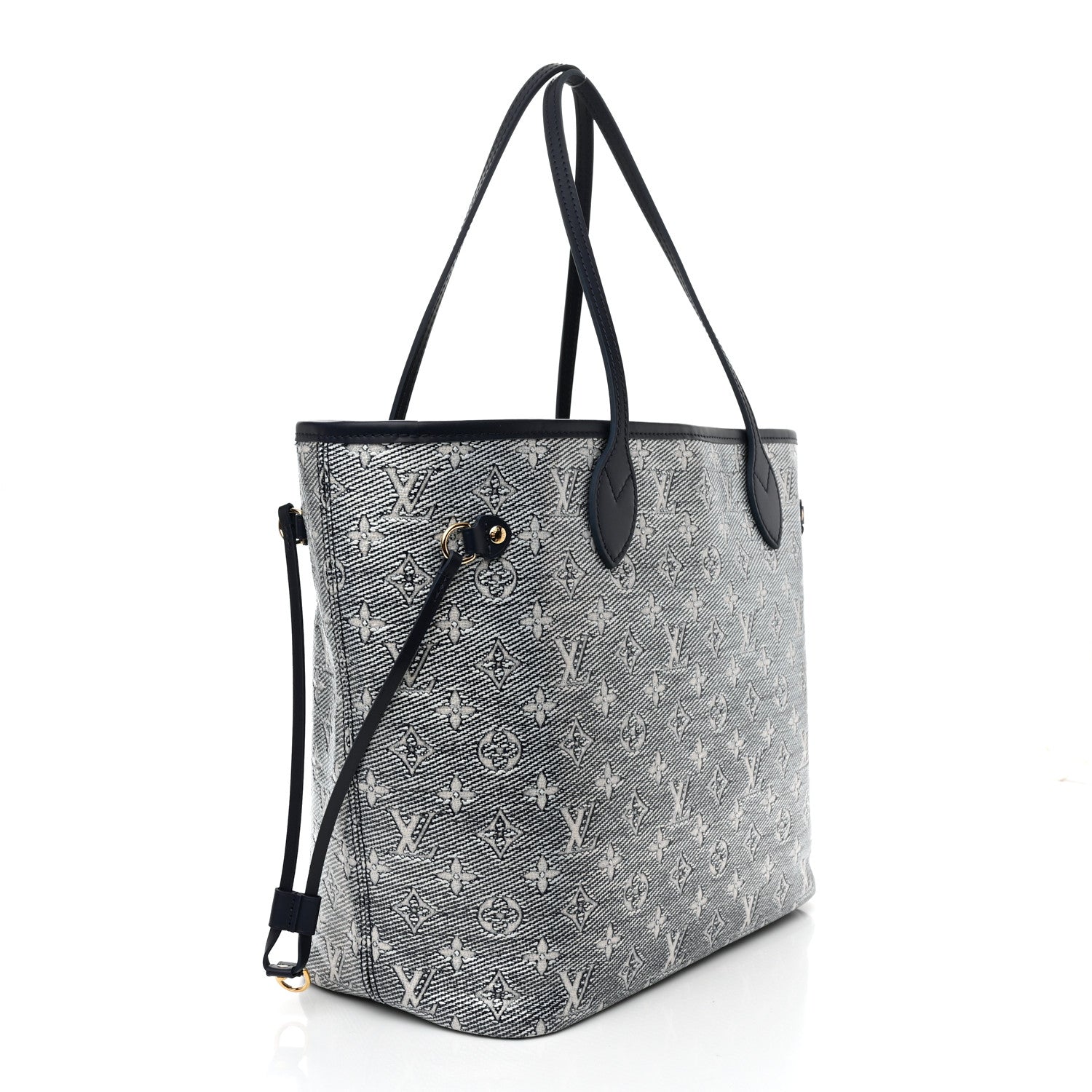 Louis Vuitton Monoglam Neverfull MM Blue 4 of 11