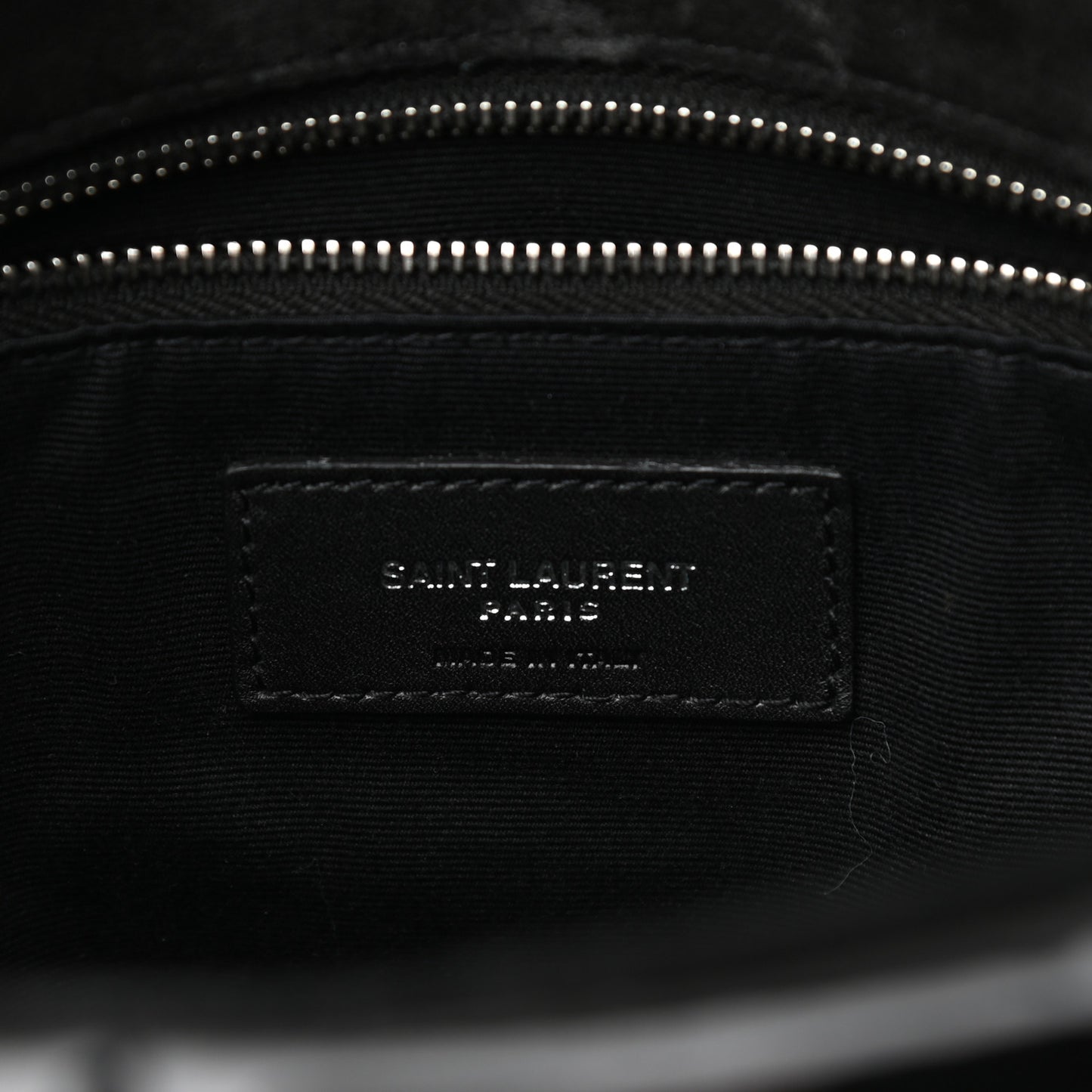 Patent Lambskin Quilted Medium Loulou Puffer Monogram Chain Satchel Black