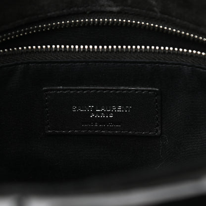 Saint Laurent Patent Lambskin Quilted Medium Loulou Puffer Monogram Chain Satchel Black 5 of 9