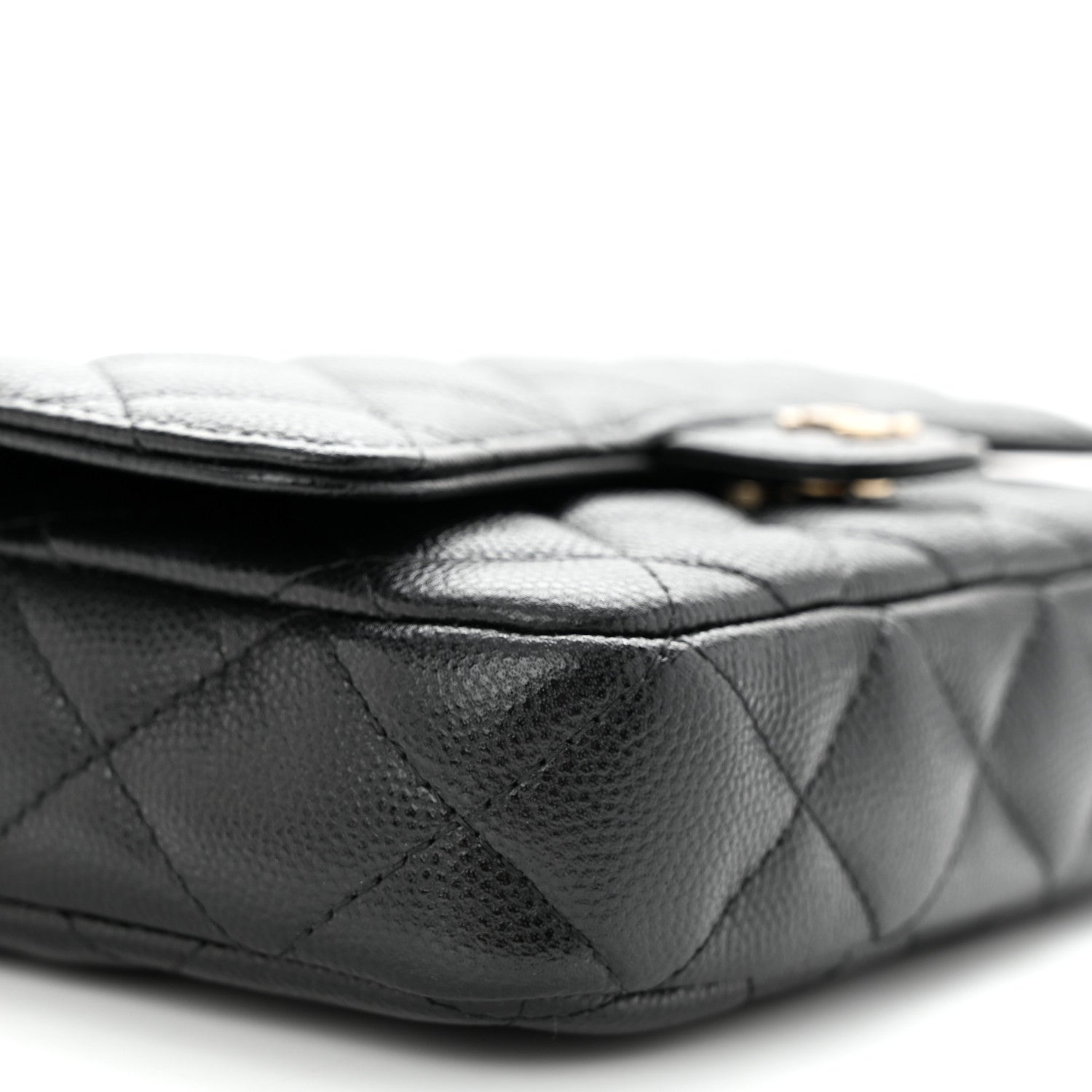 Chanel Caviar Quilted Flap Phone Holder With Chain Black 11 of 14