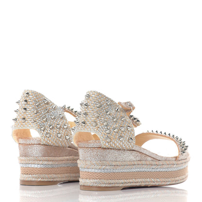Christian Louboutin Vacchetta Laminato Madmonica 60 Platform Sandals 37 Version Silver 4 of 7