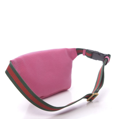 Gucci Grained Calfskin Small Logo Belt Bag Box Pink Green 3 of 10