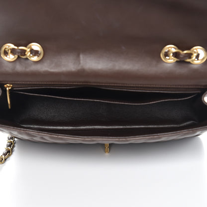 Chanel Lambskin Quilted Jumbo Single Flap Dark Brown 5 of 9