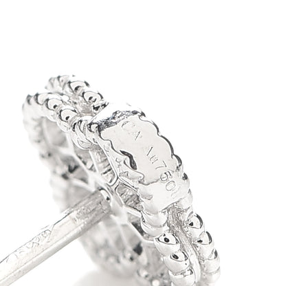 Van Cleef & Arpels 18K White Gold Diamond Sweet Alhambra Earrings 4 of 6