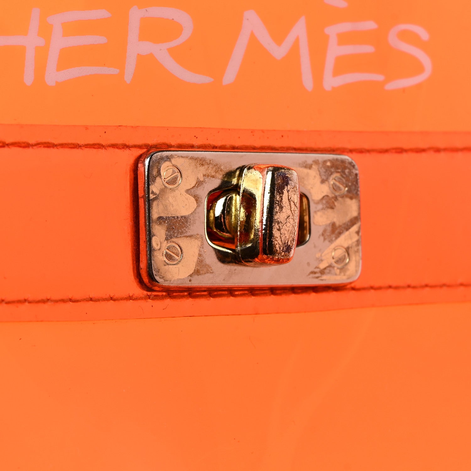 Hermes Vinyl Souvenir De L'Exposition Kelly Orange 12 of 13