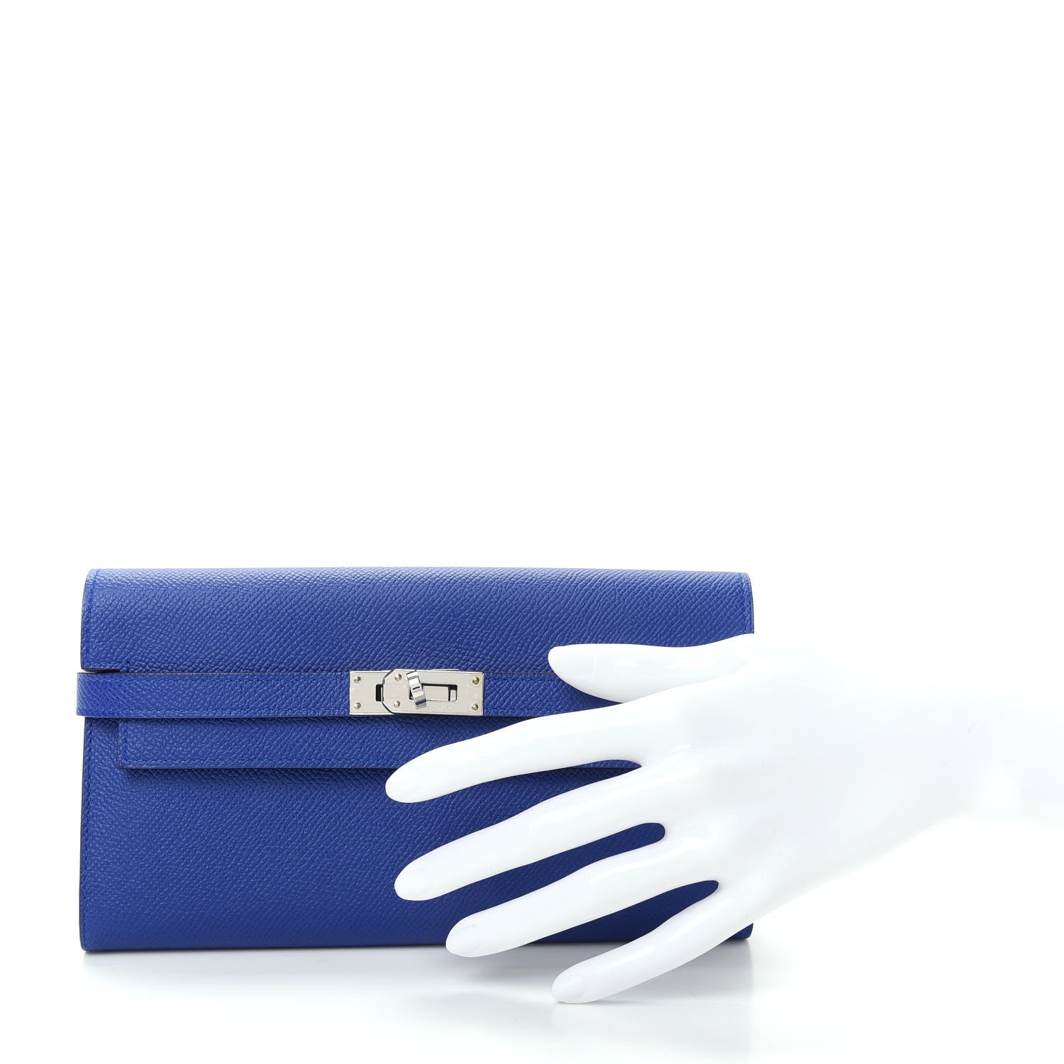 Hermes Epsom Kelly Longue Wallet Bleu Electrique 2 of 7