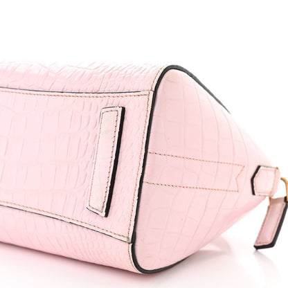 Givenchy Calfskin Crocodile Embossed Mini Antigona Pink 10 of 14