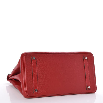 Hermes Taurillon Clemence Birkin 35 Rouge Casaque 5 of 33