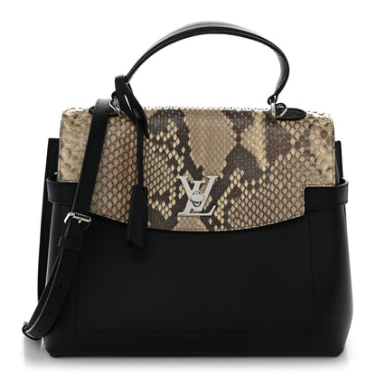Louis Vuitton Snakeskin Lockme Ever MM Black Natural 1 of 9