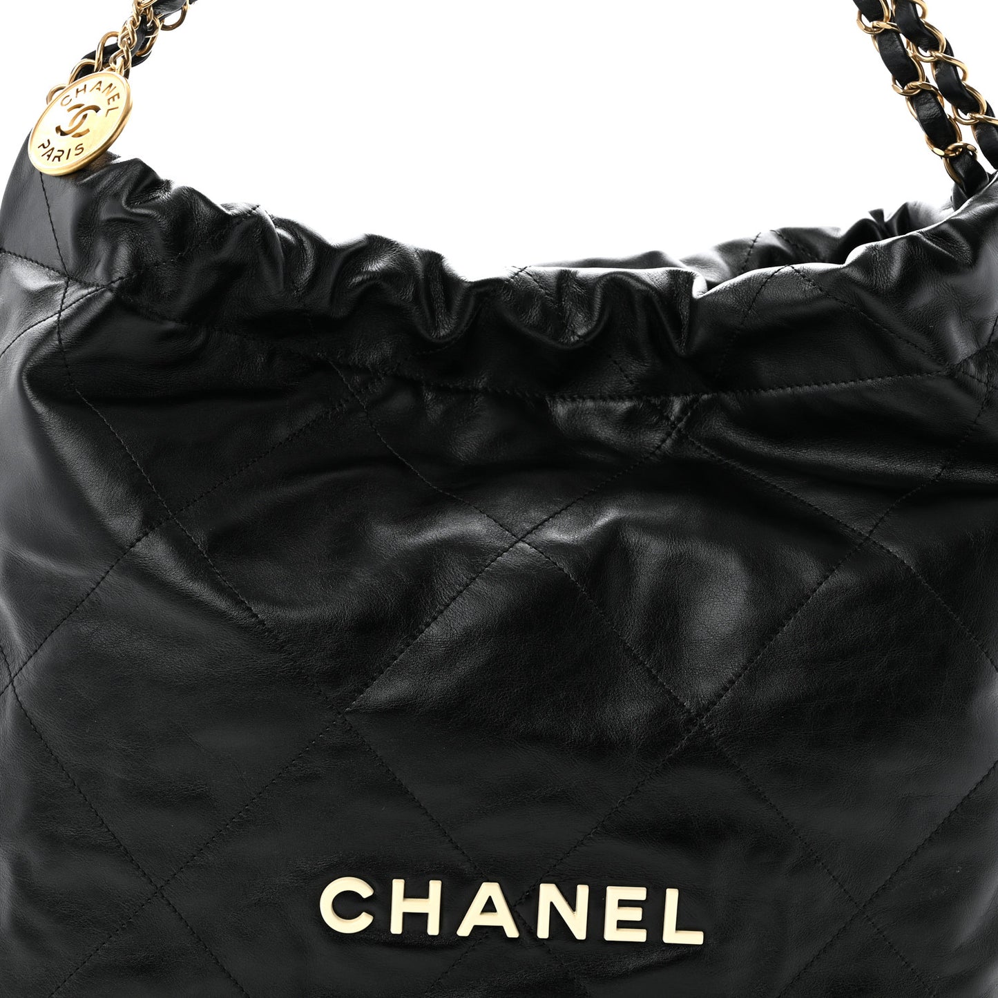 Calfskin Quilted Chanel 22 Black