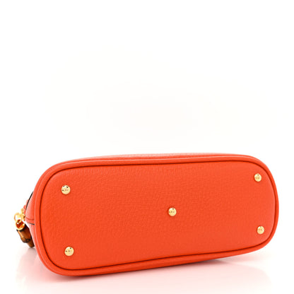 Gucci Textured Dollar Calfskin Mini Diana Dome Tote Bag Deep Orange Spicy Cyclamin 4 of 12