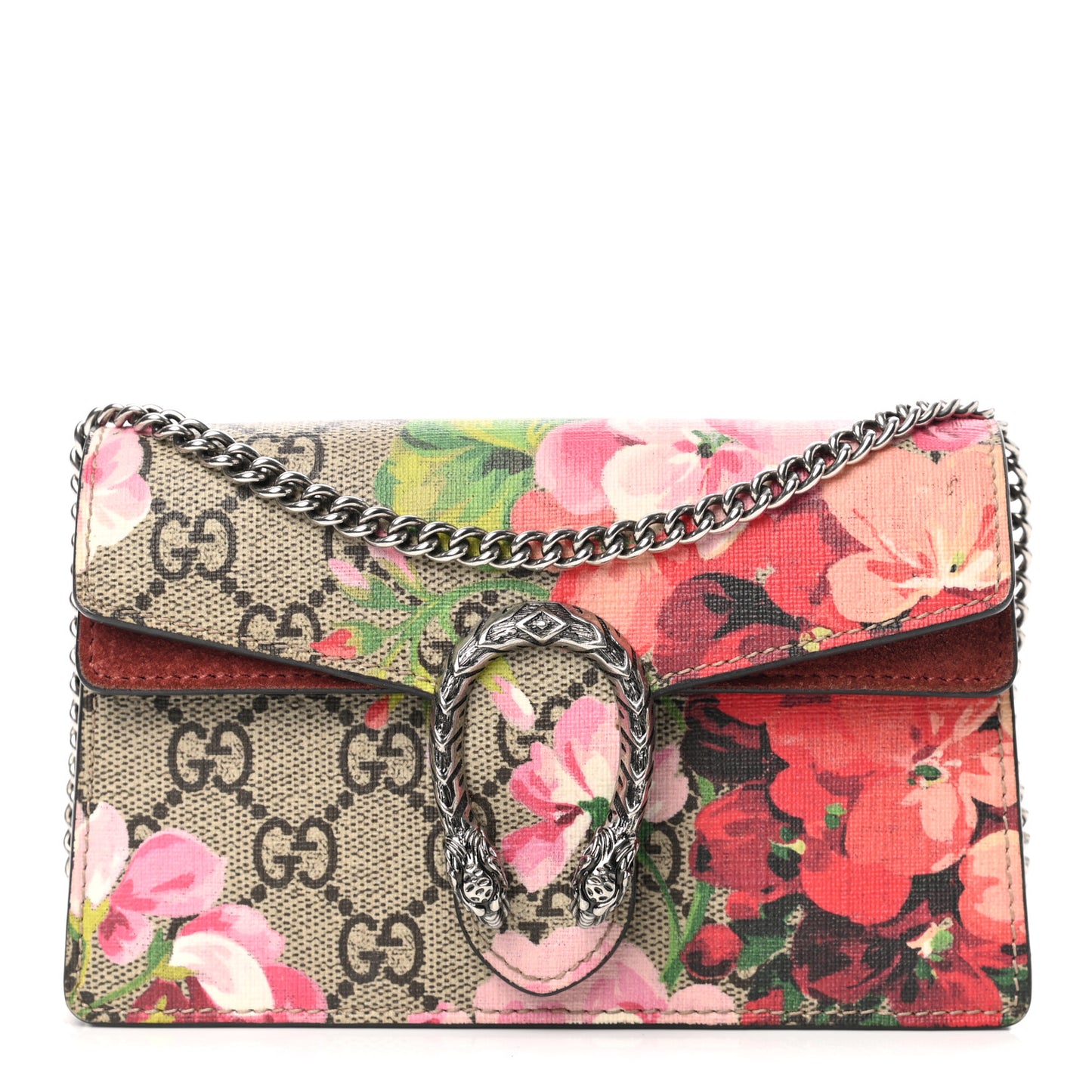 GG Supreme Monogram Blooms Super Mini Dionysus Shoulder Bag Beige Multicolor Dry Rose