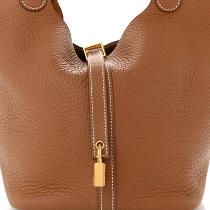 Hermes Taurillon Clemence Picotin Lock 22 MM Gold 8 of 10