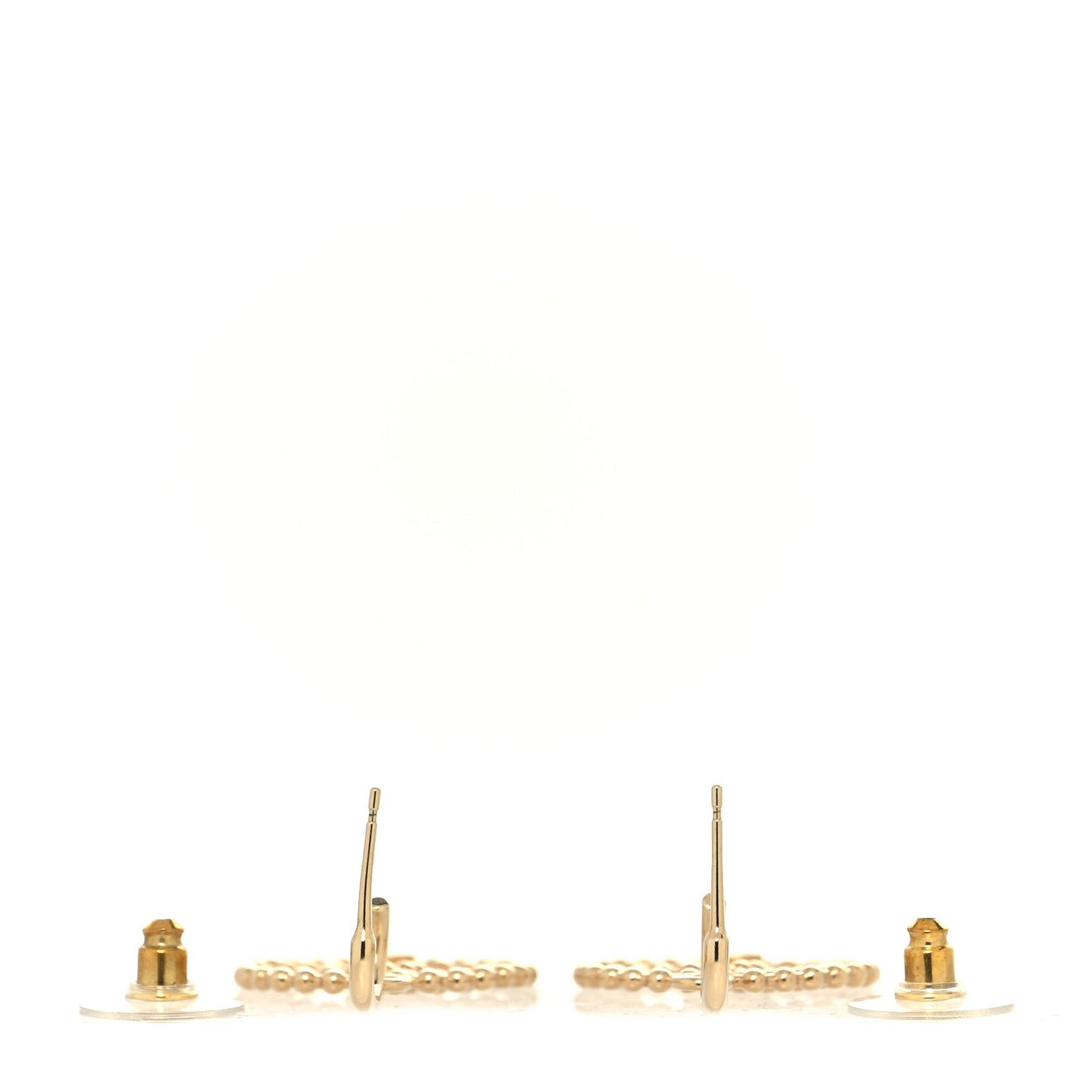 Metal Bead Round CC Drop Earrings Gold