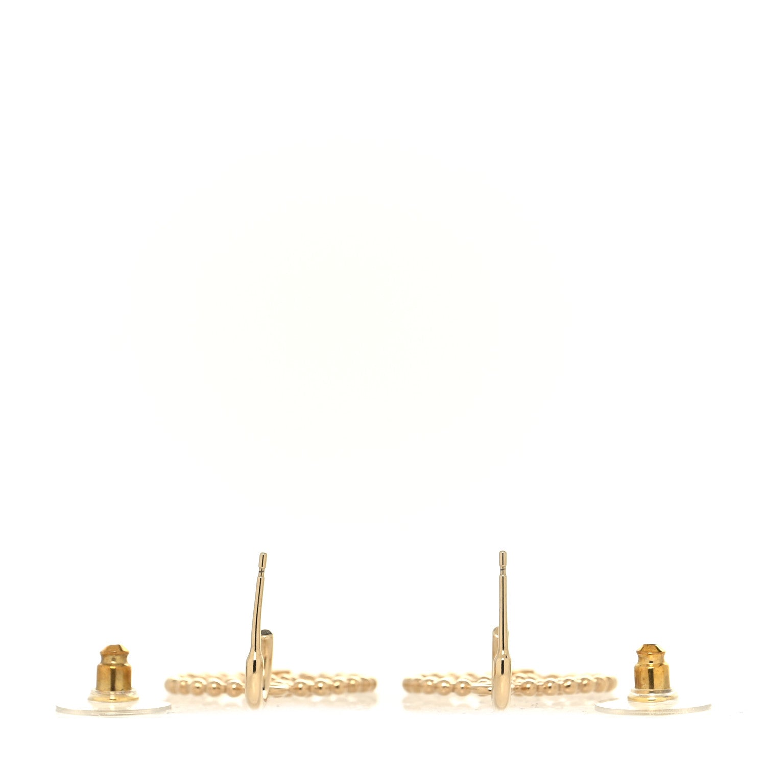 Chanel Metal Bead Round CC Drop Earrings Gold 3 of 4